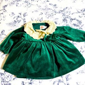 3/6M Green velvet Dress